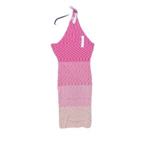 Future Collection Women’s Pink Halter Style Full Length Ribbed Dress Size XL NWT